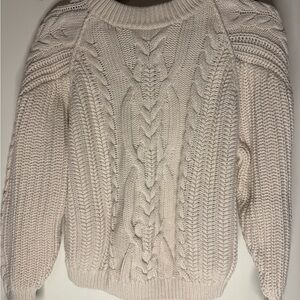 Free People Cozy Cream Cable Knit Sweater